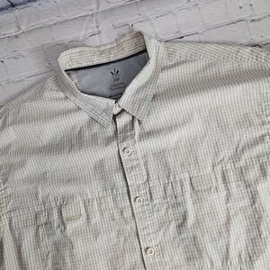 Aarow Performance 2XLT‎ TALL Short Sleeve Button Down Shirt Fishing Beige